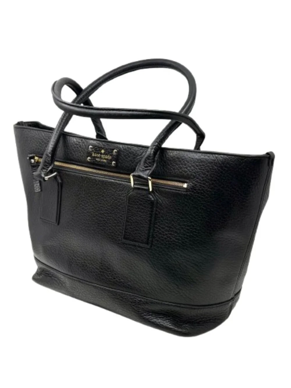 KATE SPADE~Bay Street Harmony~LARGE BLACK PEBBLED LEATHER LAPTOP ALL PURPOSE BAG
